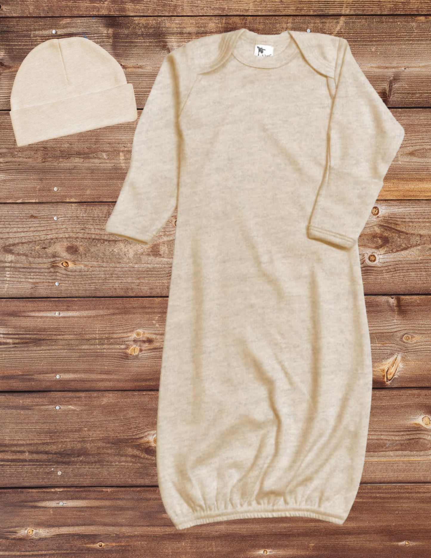 baby name gown & hat
