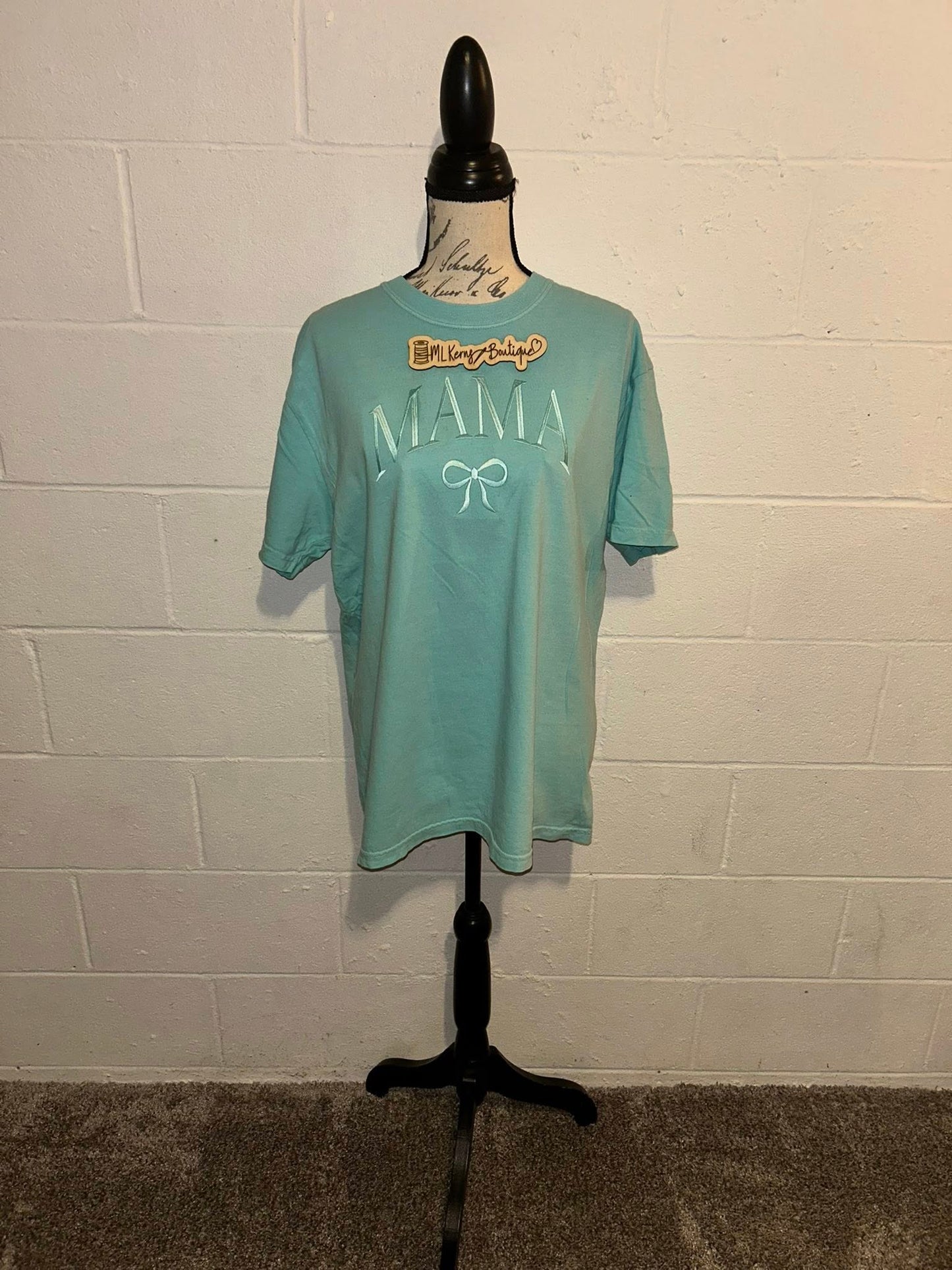 Mama coquette bow embroidery t shirt