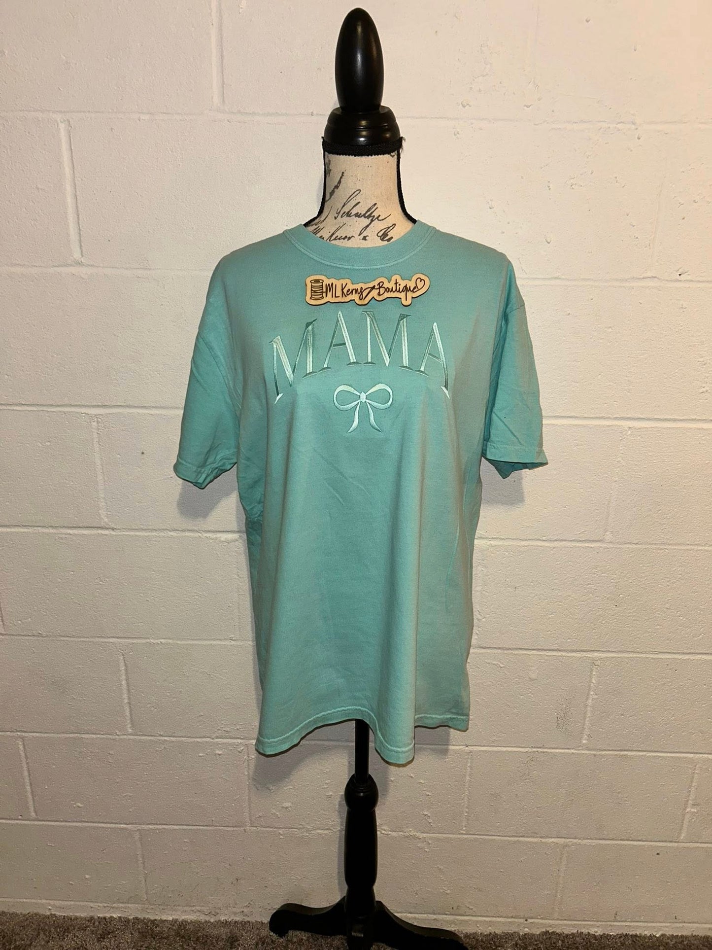 Mama coquette bow embroidery t shirt