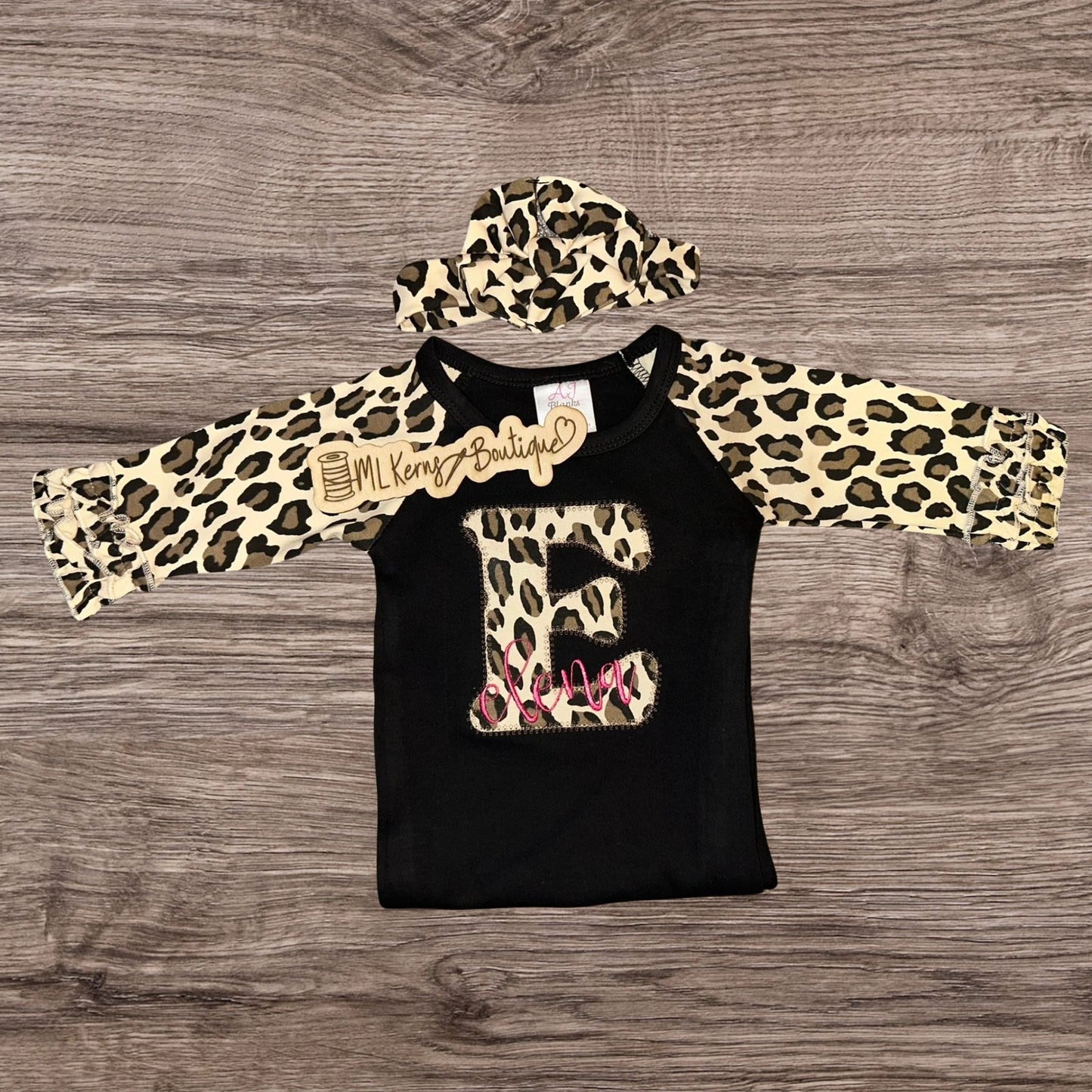Personalized baby initial & name gown