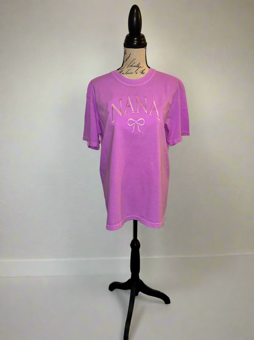 Nana coquette bow embroidery t shirt