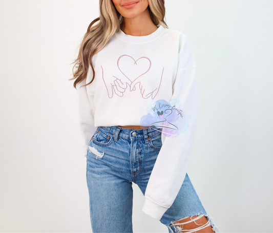 Pink Promise Embroidered Cewneck