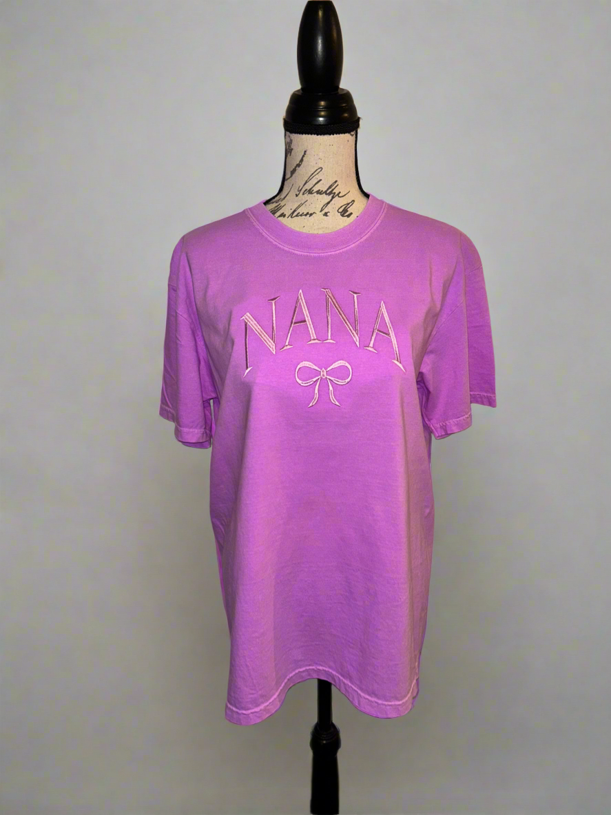 Nana coquette bow embroidery t shirt