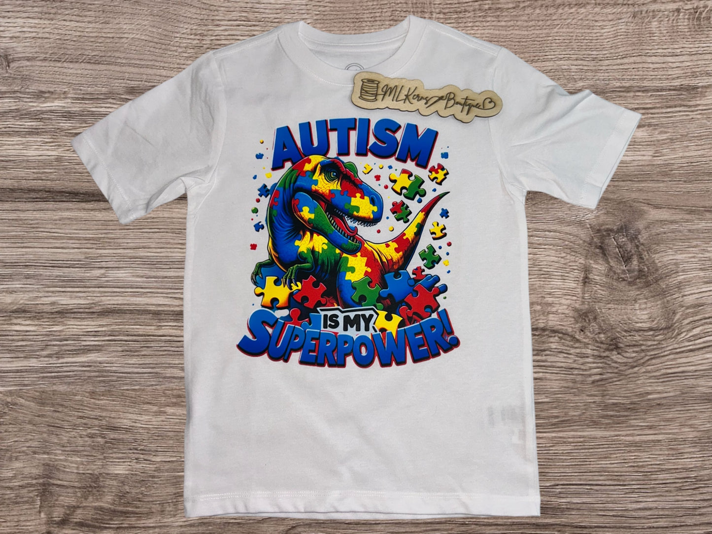 Dinosaur autism youth t shirt