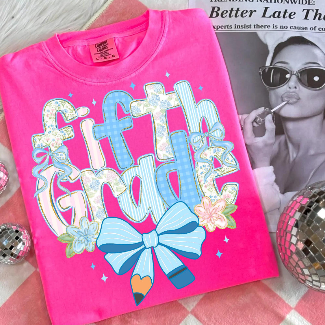 Floral back to school t shirt