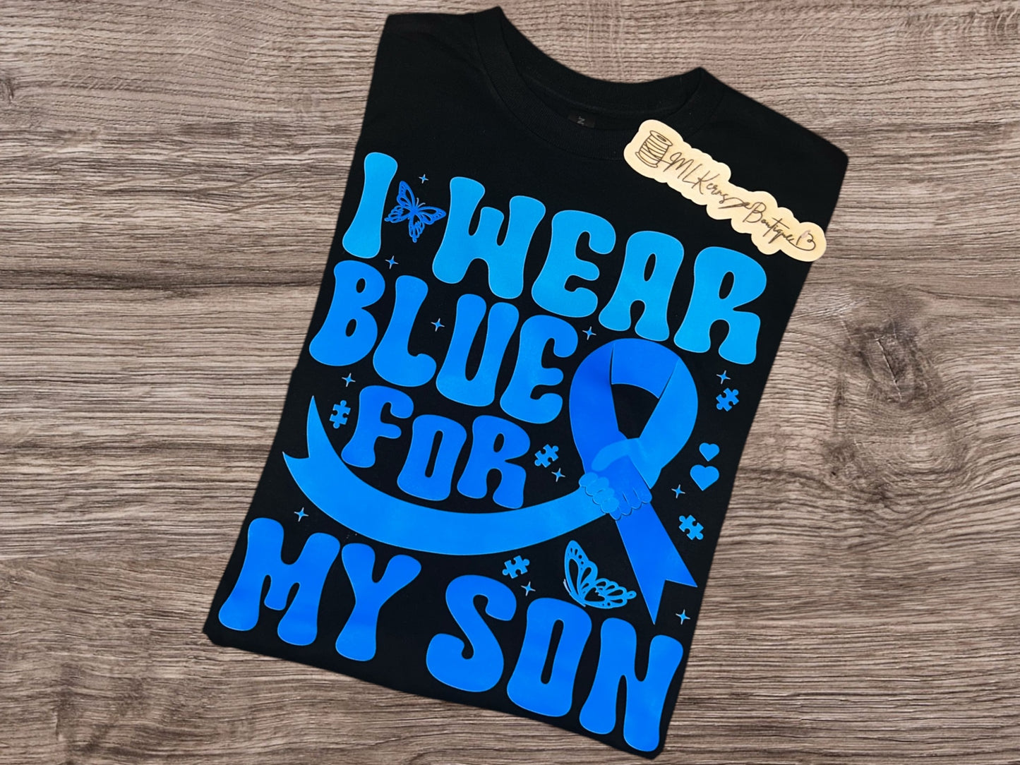 I wear blue t shirt