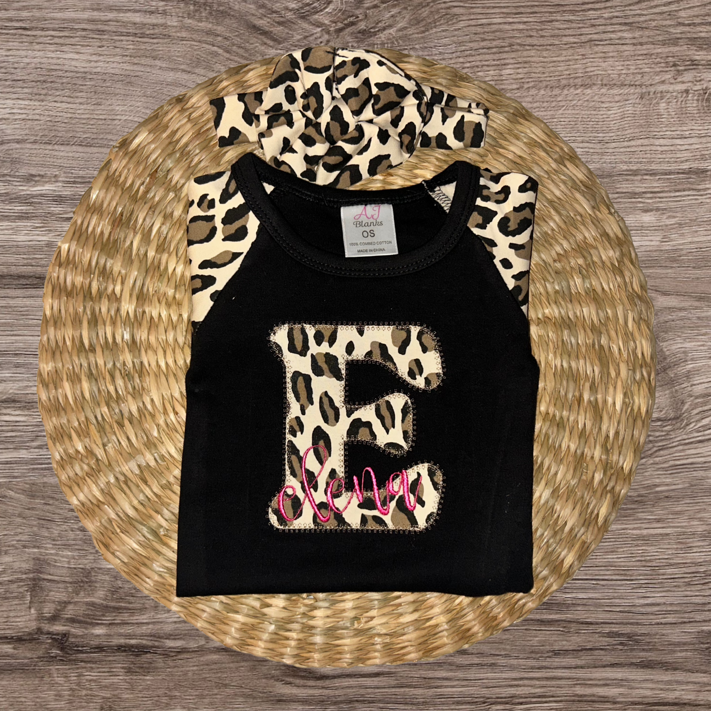 Personalized baby initial & name gown