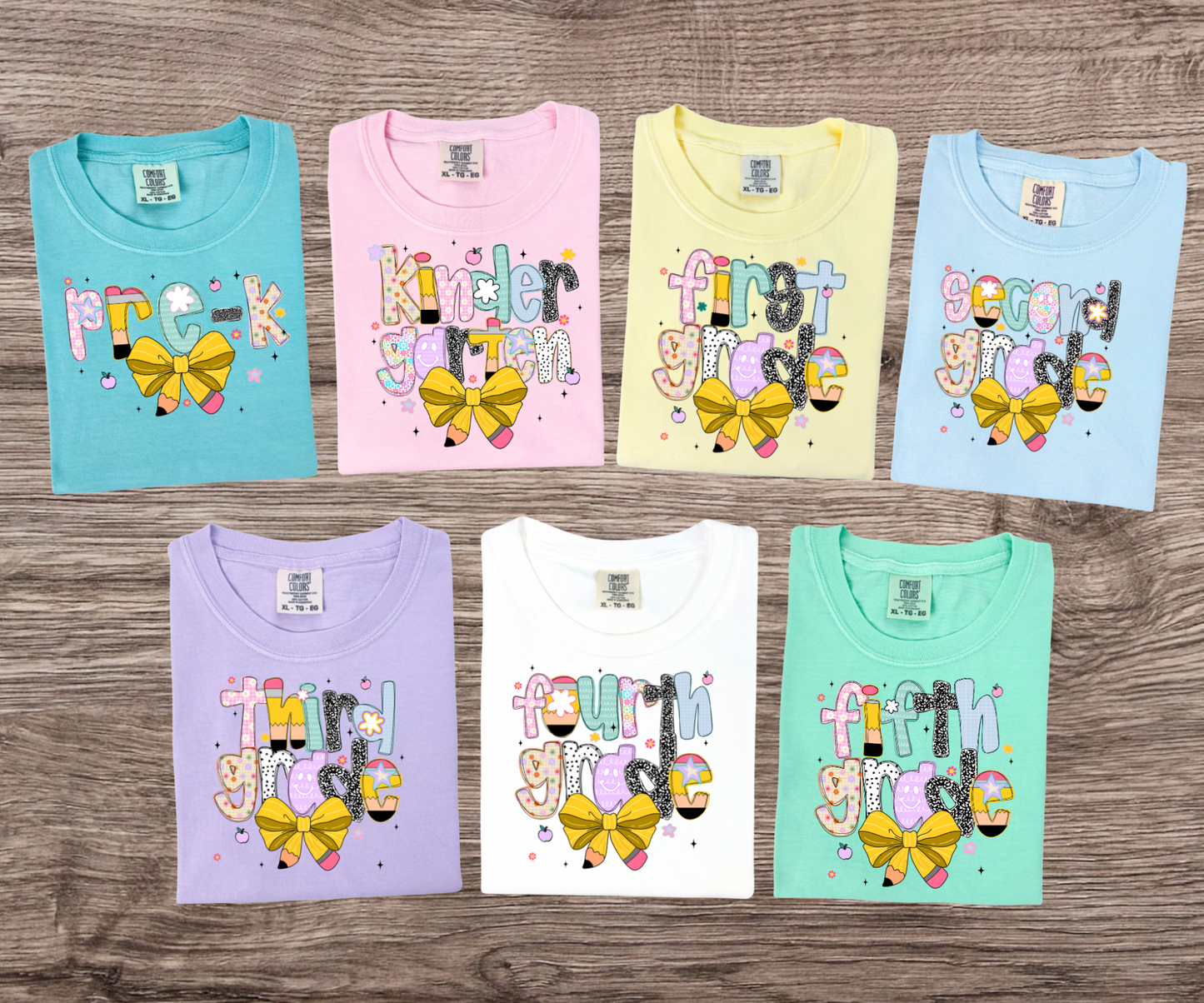 Back To school pencil coquette bow T