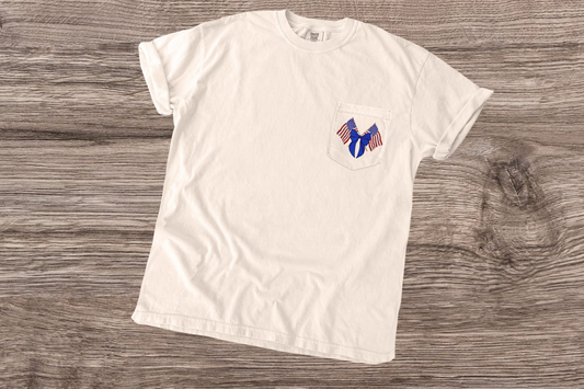 American Flag Embroidered T