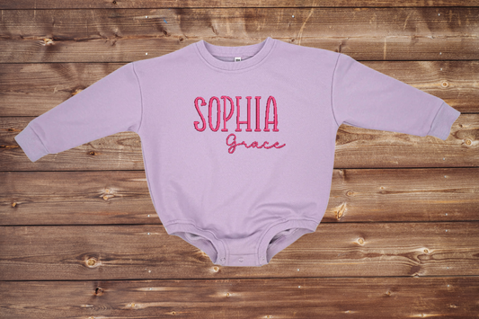 Name Sweatshirt Bubble Romper