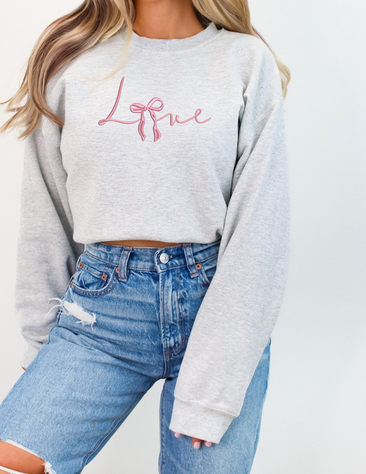 Love Bow Embroidered Crewneck