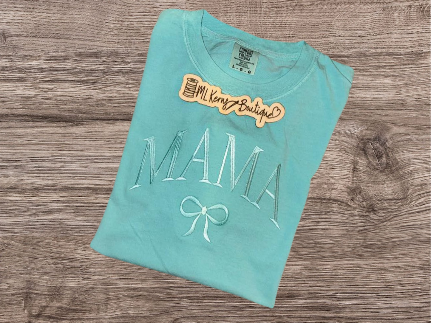 Mama coquette bow embroidery t shirt