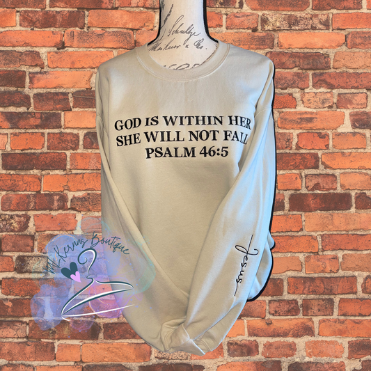 God is within her crewneck