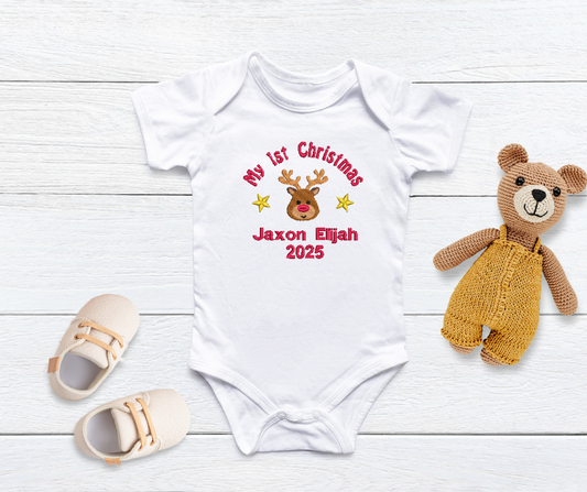 My First Christmas Embroidered Onesie