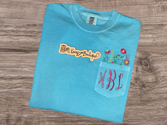 Monogram Flower Pocket T-Shirt