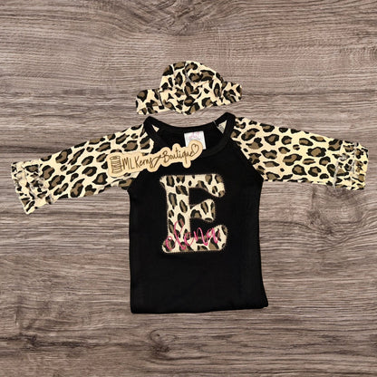 Personalized baby initial & name gown