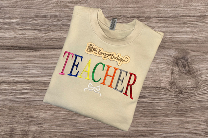 Teacher bow crewneck