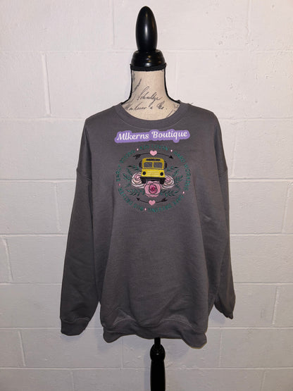 School bus driver embroidery sweatshirt