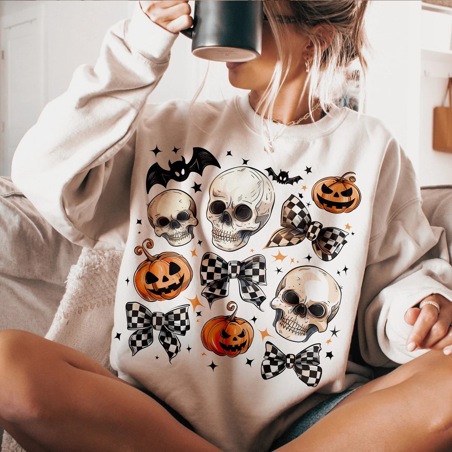 Coquette Bow Halloween crewneck