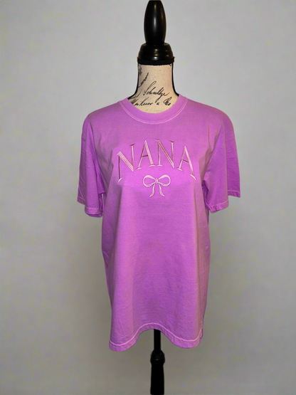 Nana coquette bow embroidery t shirt