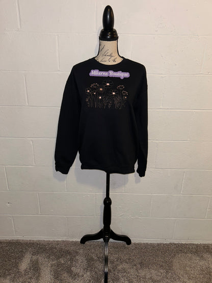 Flower embroidered sweatshirt