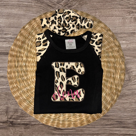 Personalized baby initial & name gown
