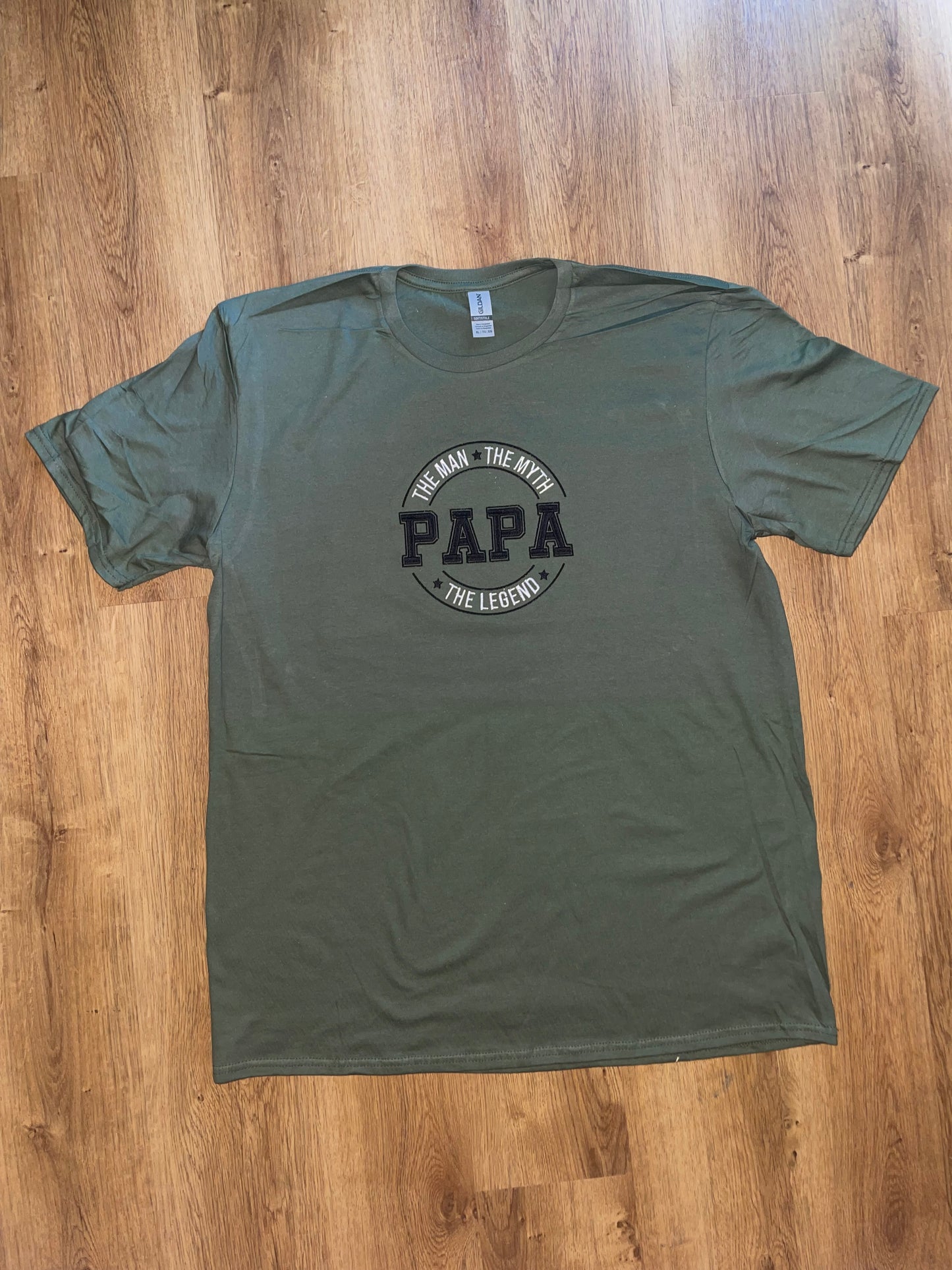 Papa green embroidered shirt