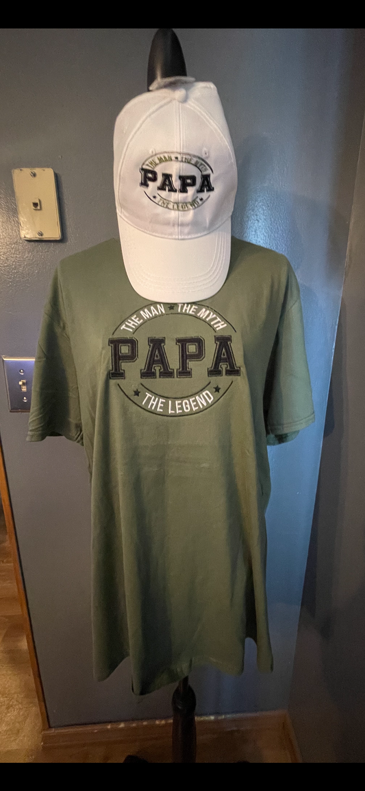 Papa green embroidered shirt