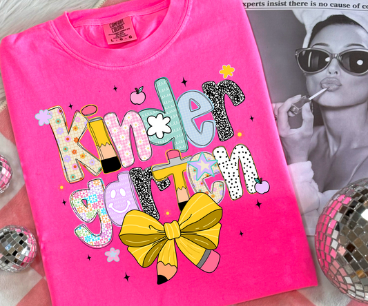 Back To school pencil coquette bow T