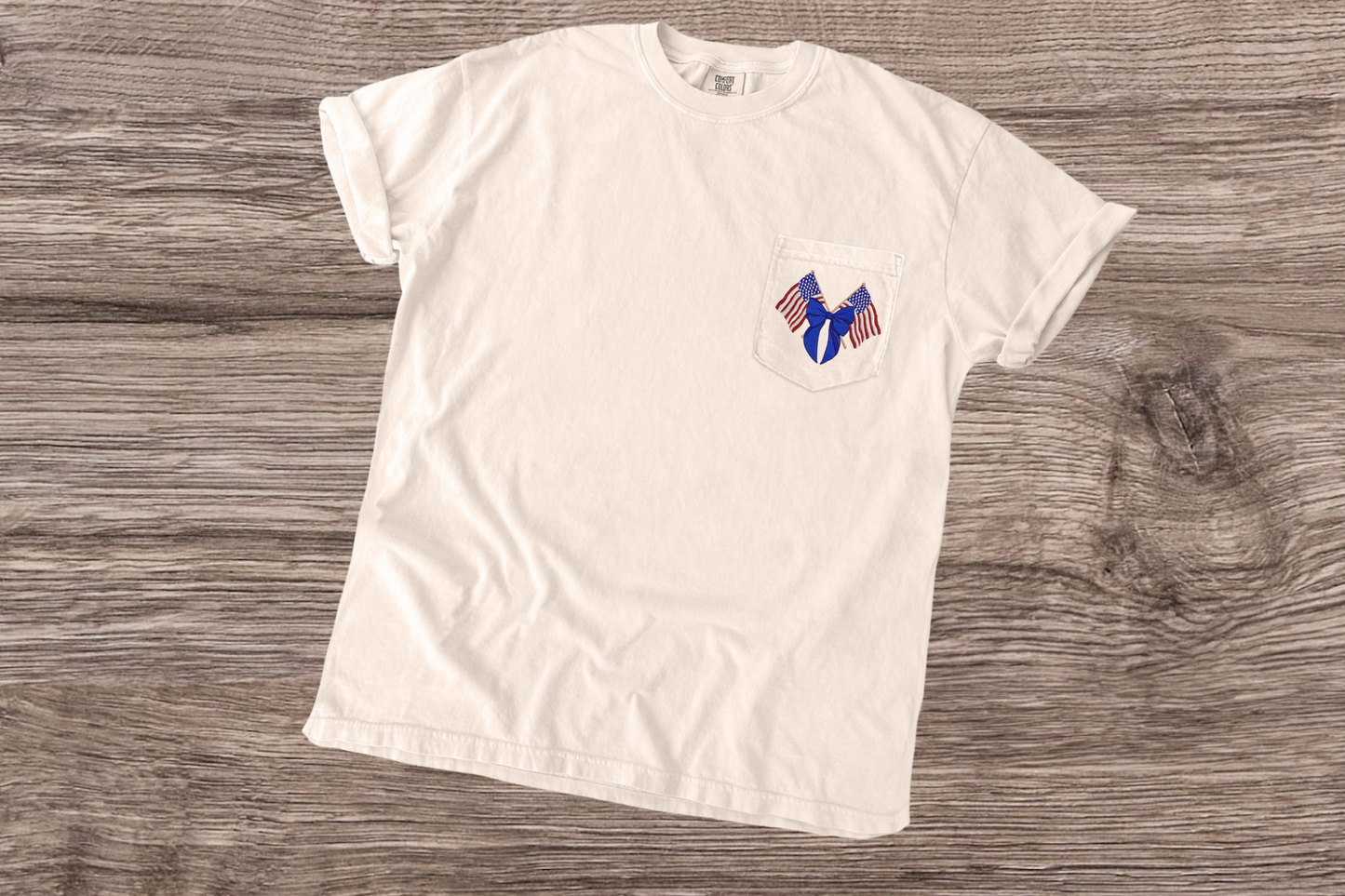 American Flag Embroidered T
