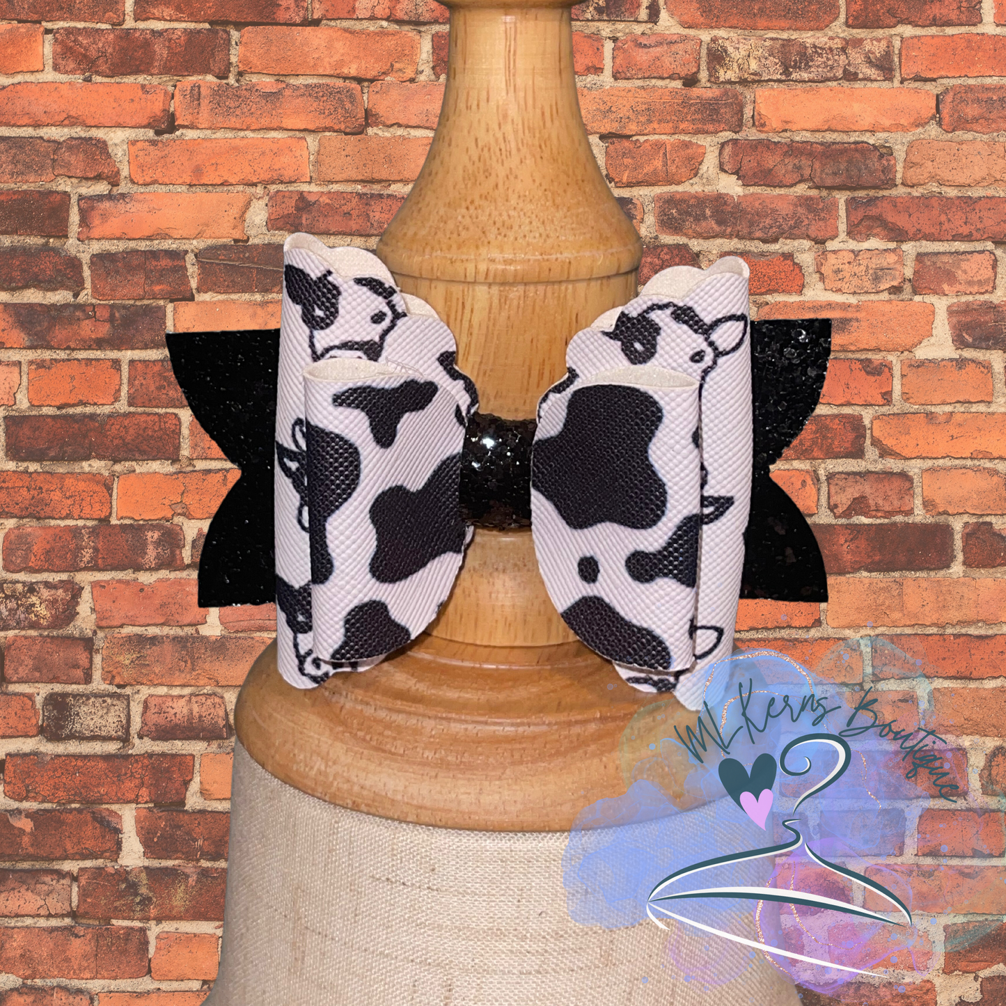 Cow Print Bow