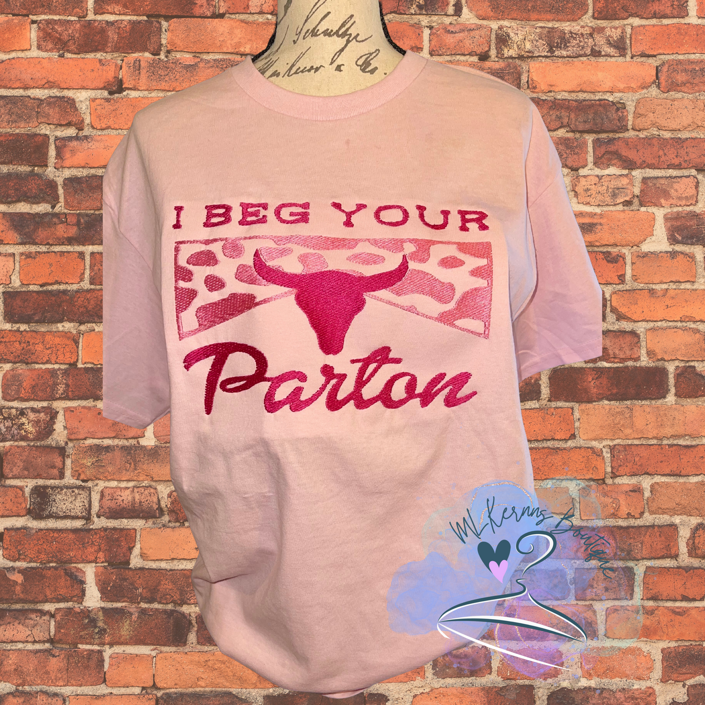 Beg your Parton embroidered adult tee