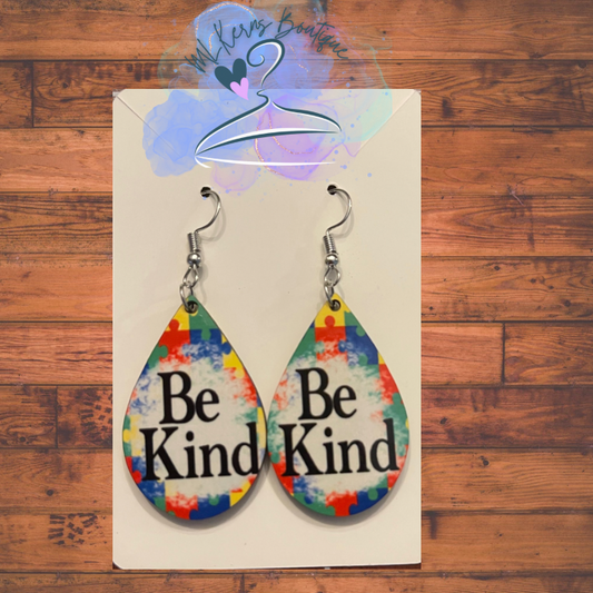 Be kind, autism earrings