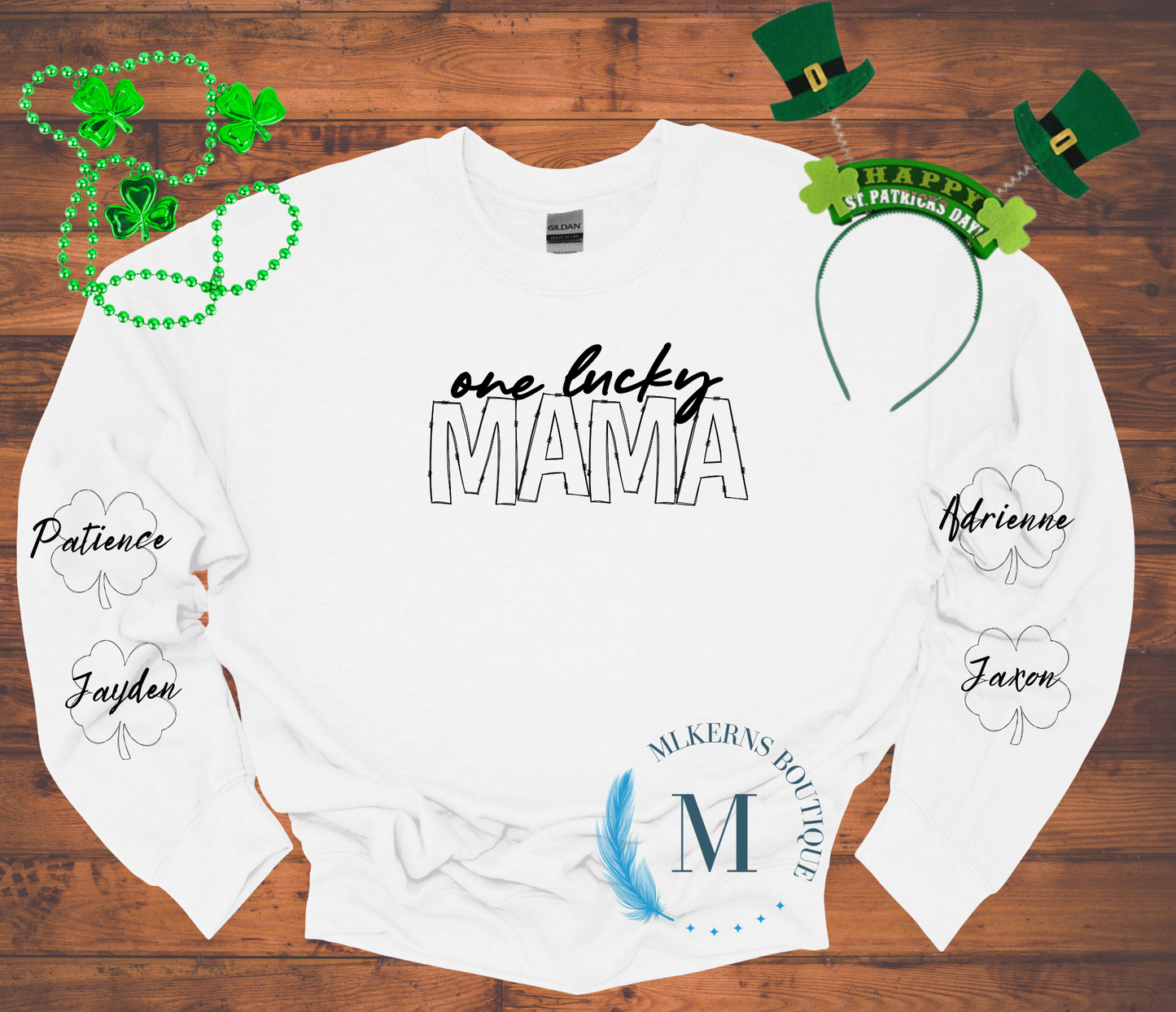 One lucky mama personalized sweatshirt