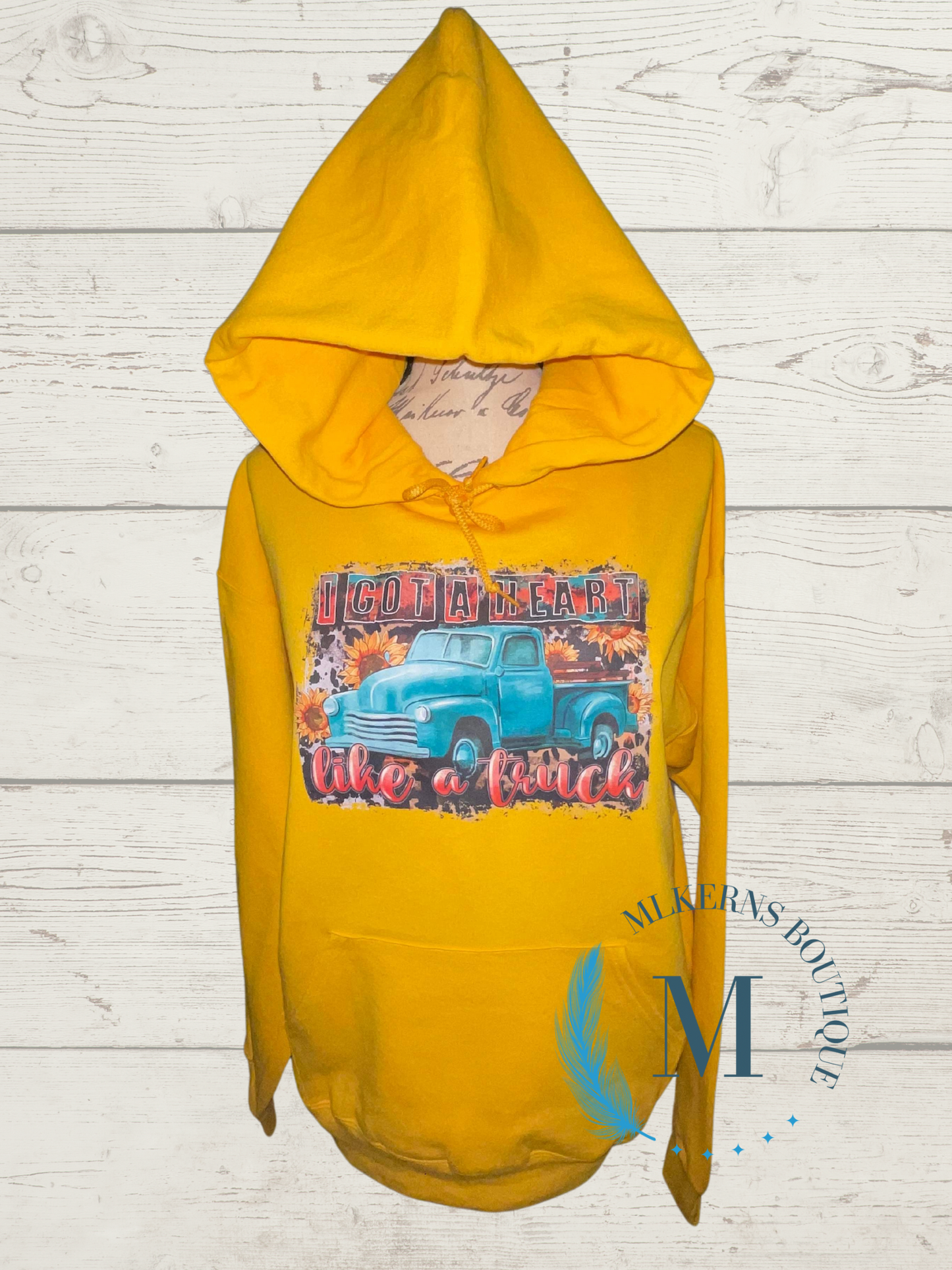 Heart like a truck hoodie