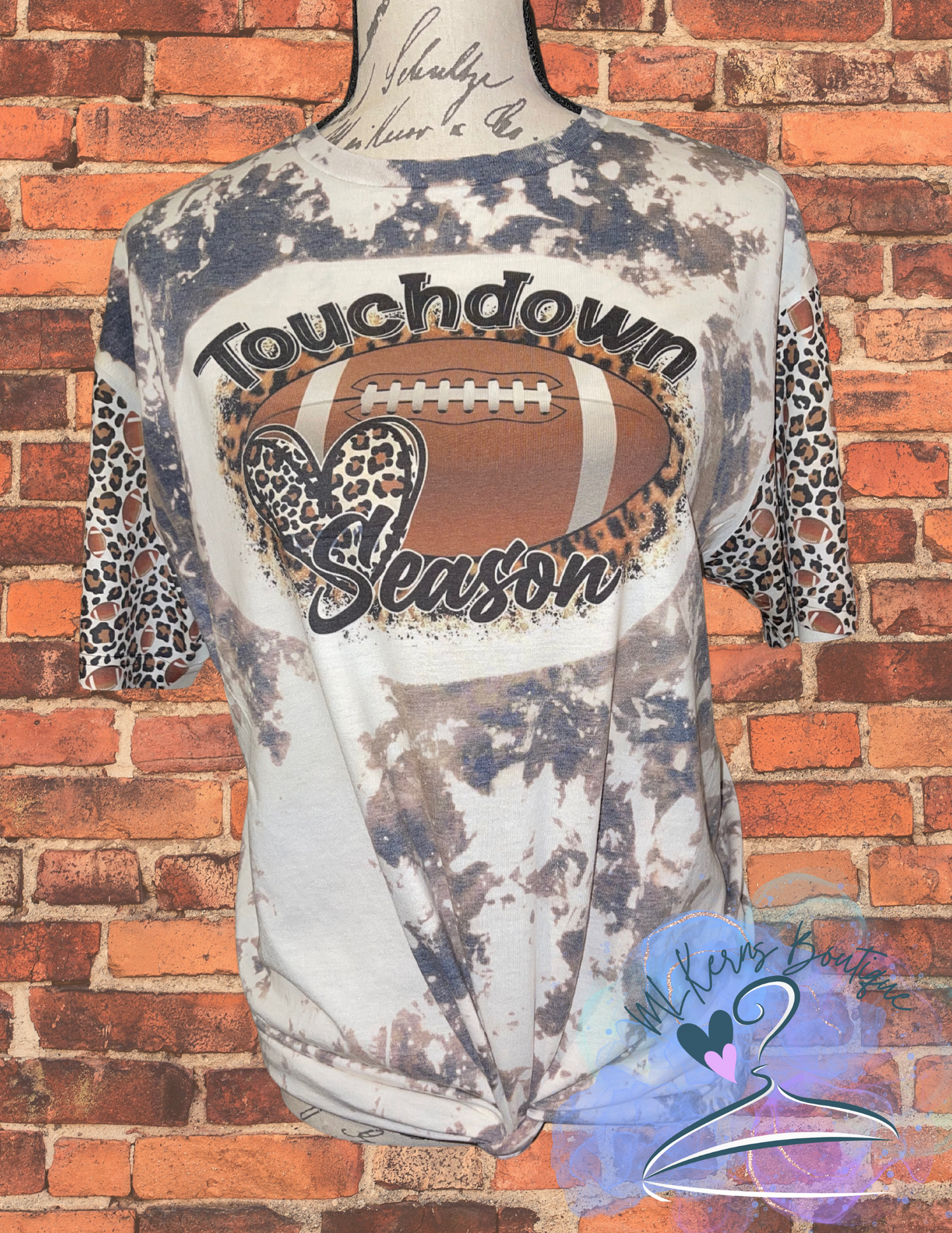 Football season cowhide bleached T Shirt