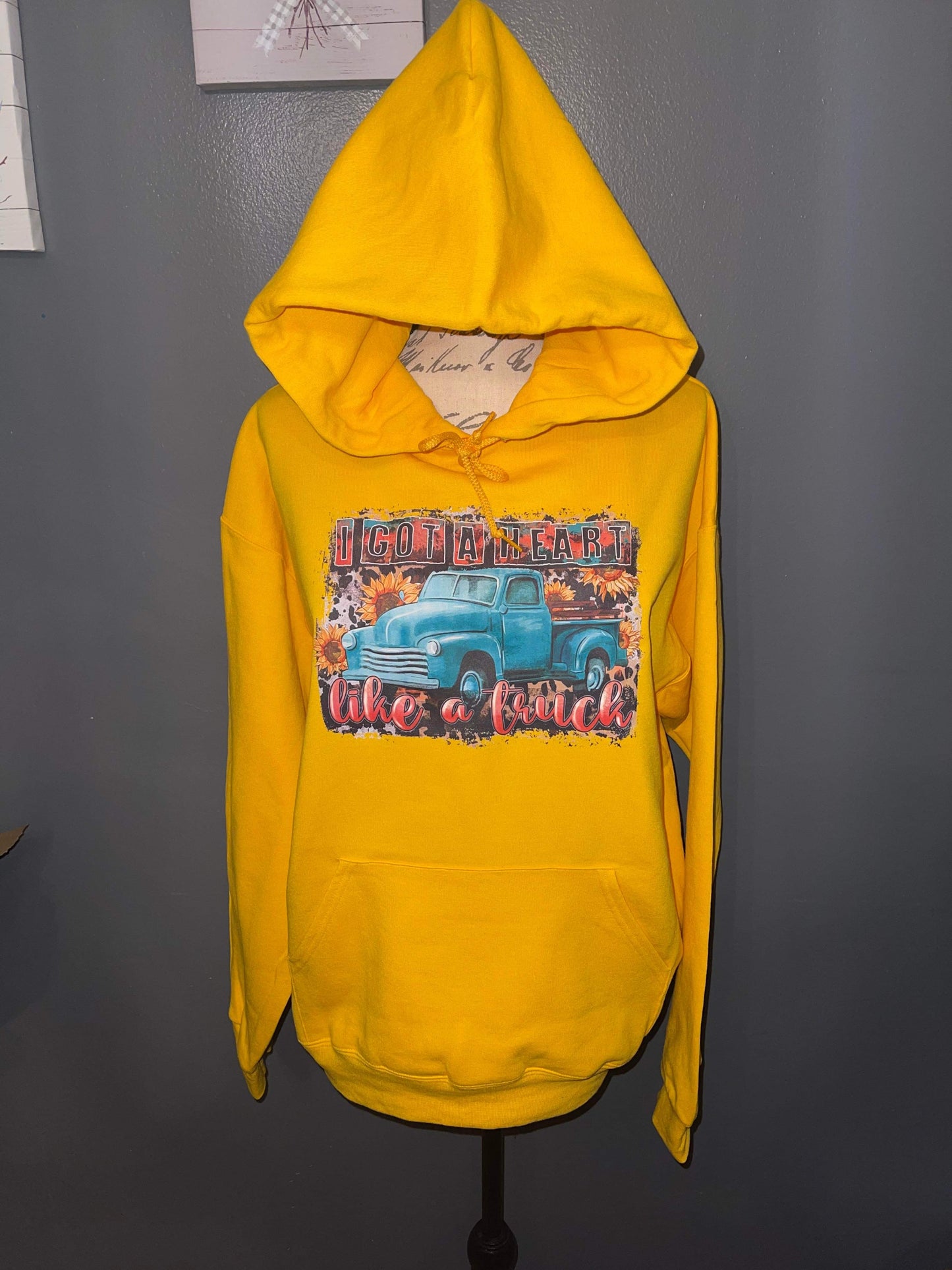 Heart like a truck hoodie