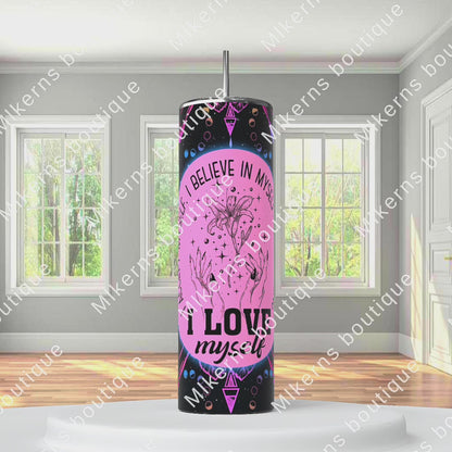 Celestial Positive I love myself tumbler