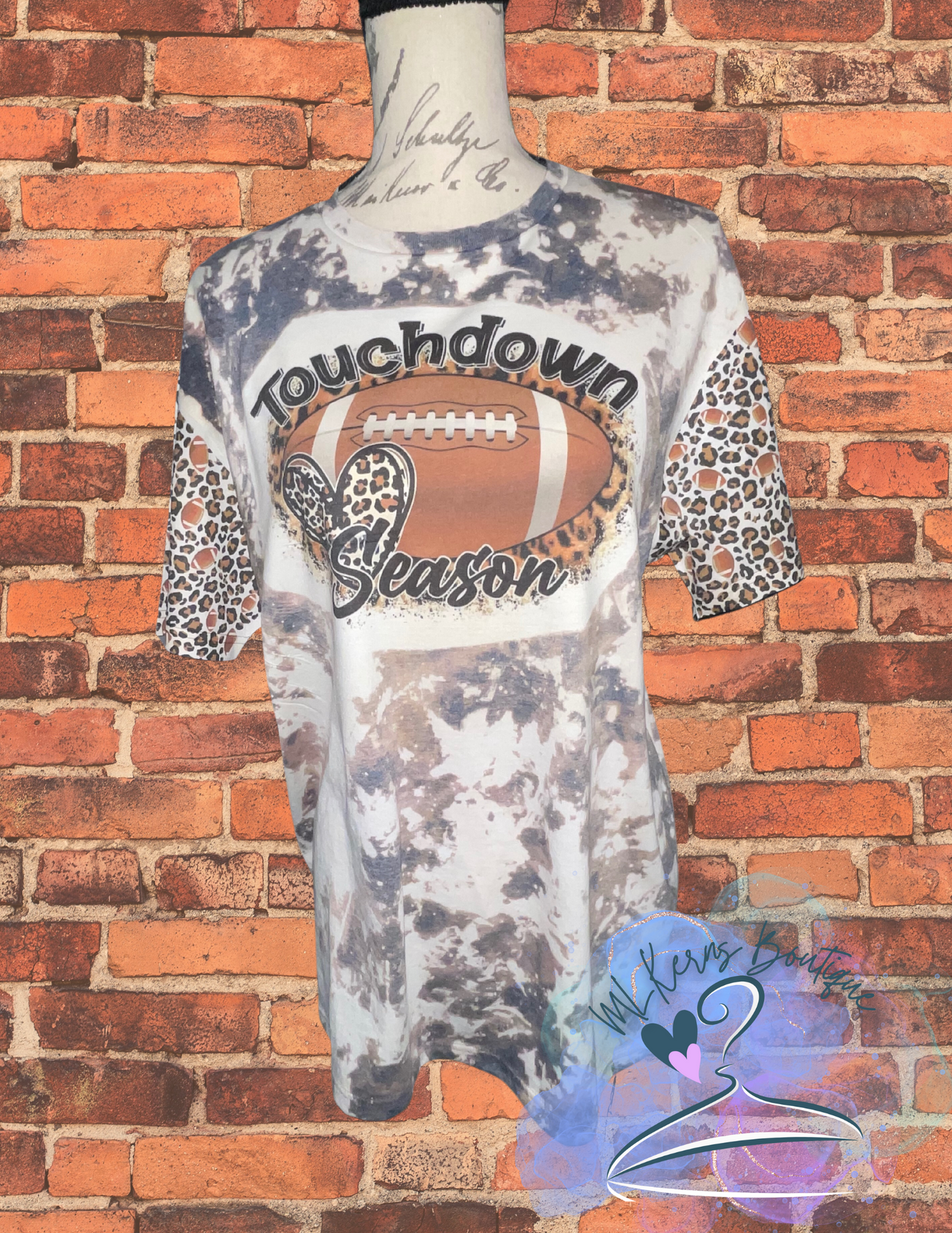 Football season cowhide bleached T Shirt