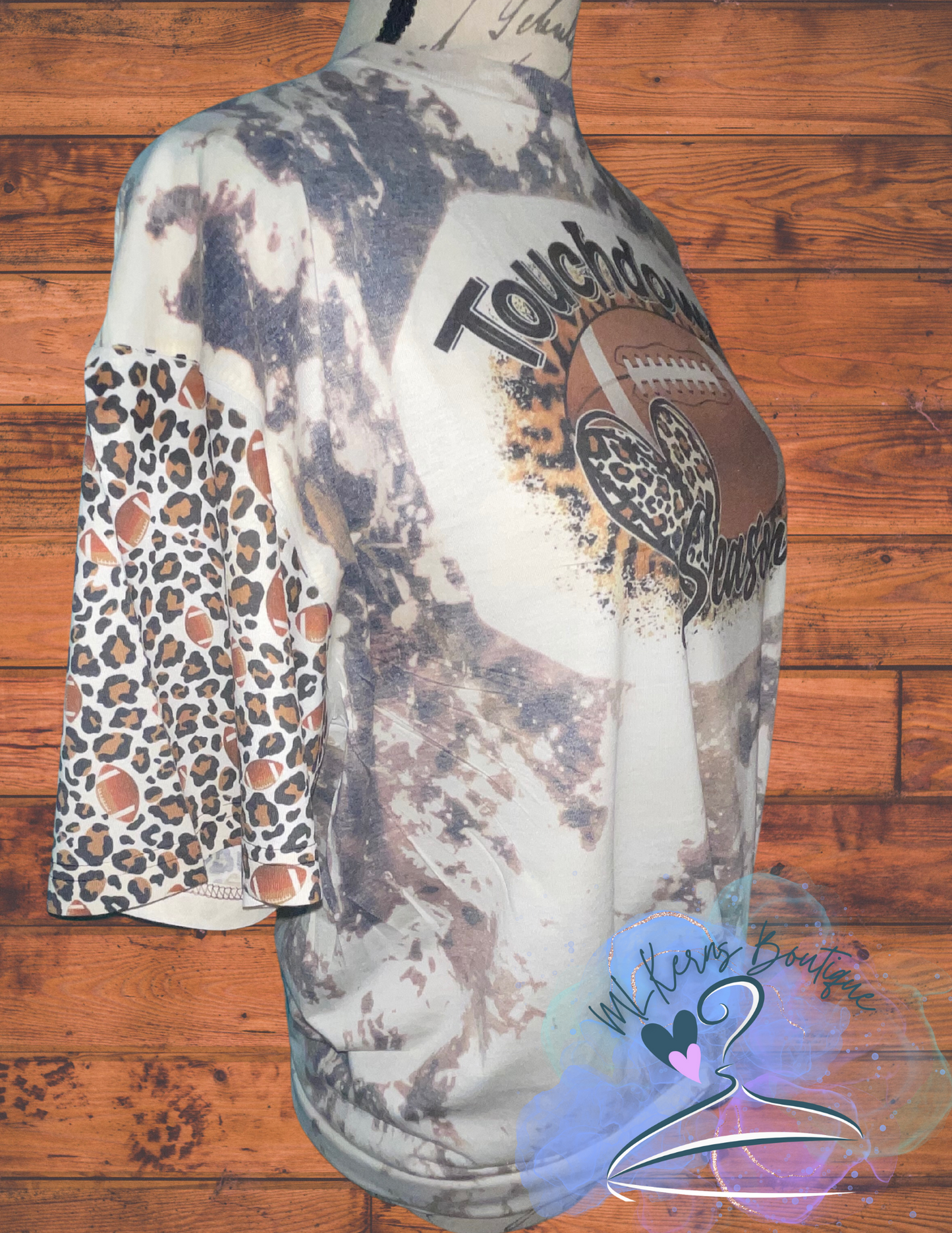 Football season cowhide bleached T Shirt