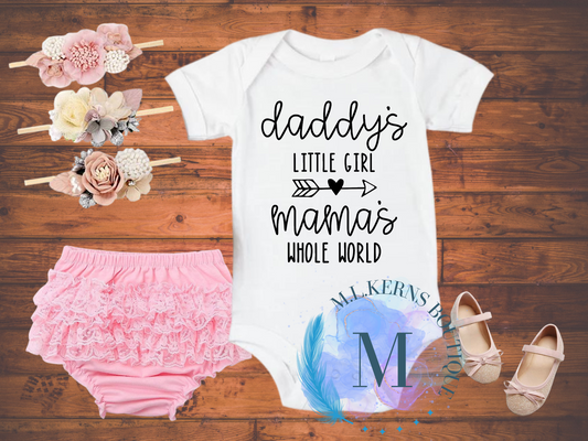 Daddy’s little girl Mama’s whole world, onesie