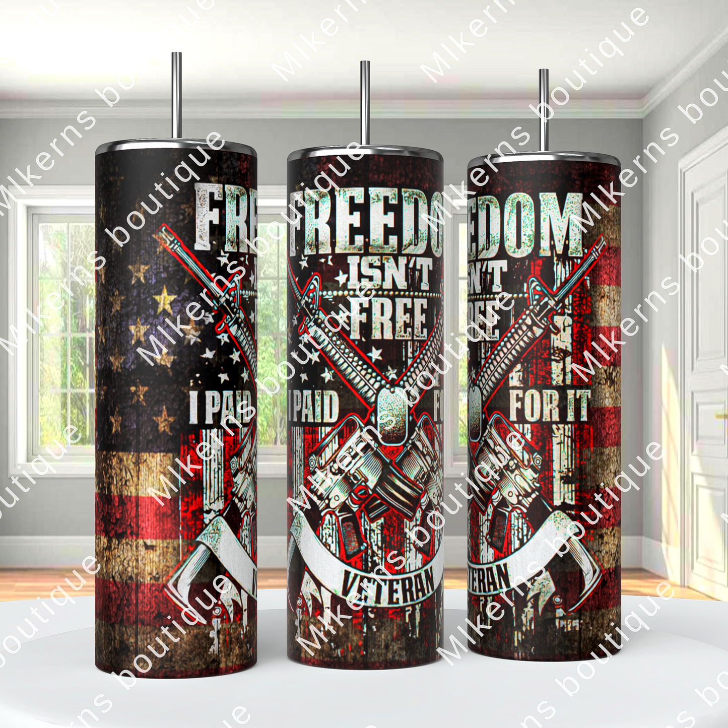 Freedom isn’t free veteran tumbler