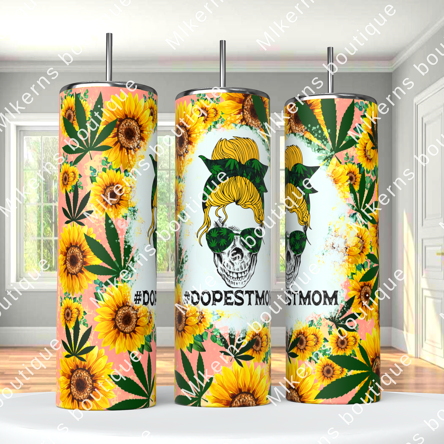 Dopest mom (sunflower) tumbler