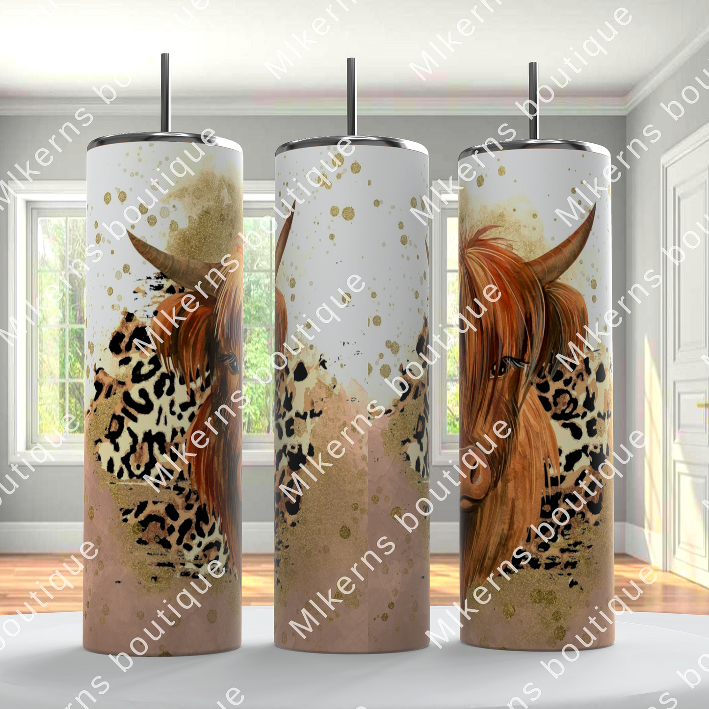 Highland cow tumbler