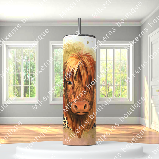 Highland cow tumbler